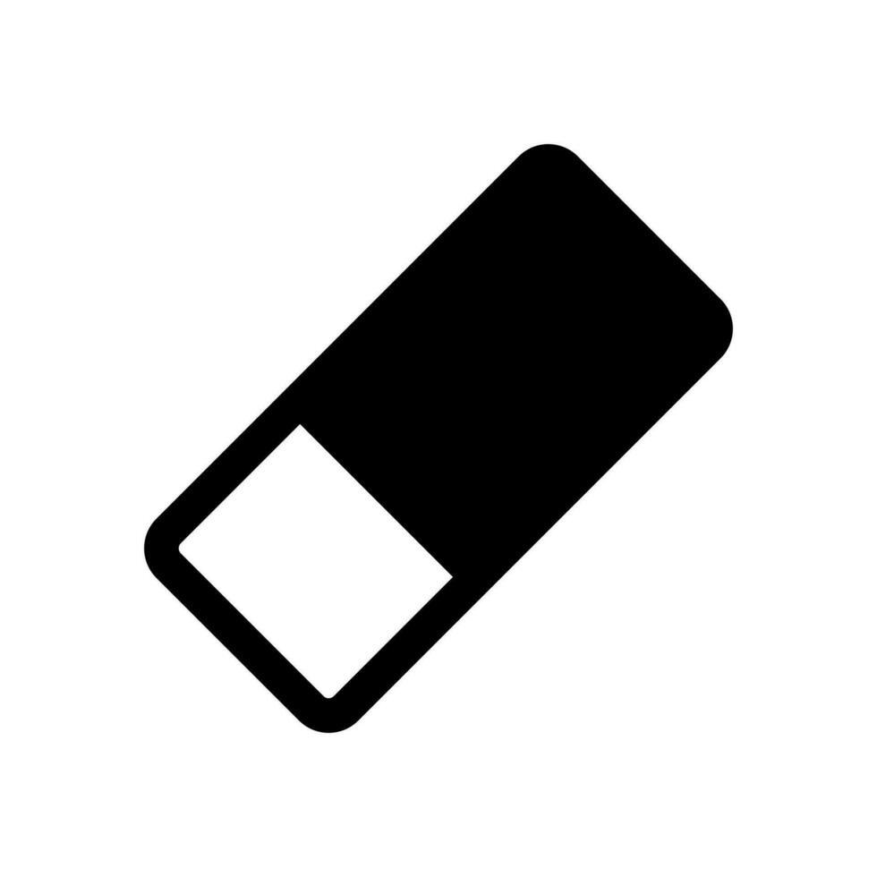 Eraser Icon. Glyph Style Eraser Fill Icon Vector Illustration