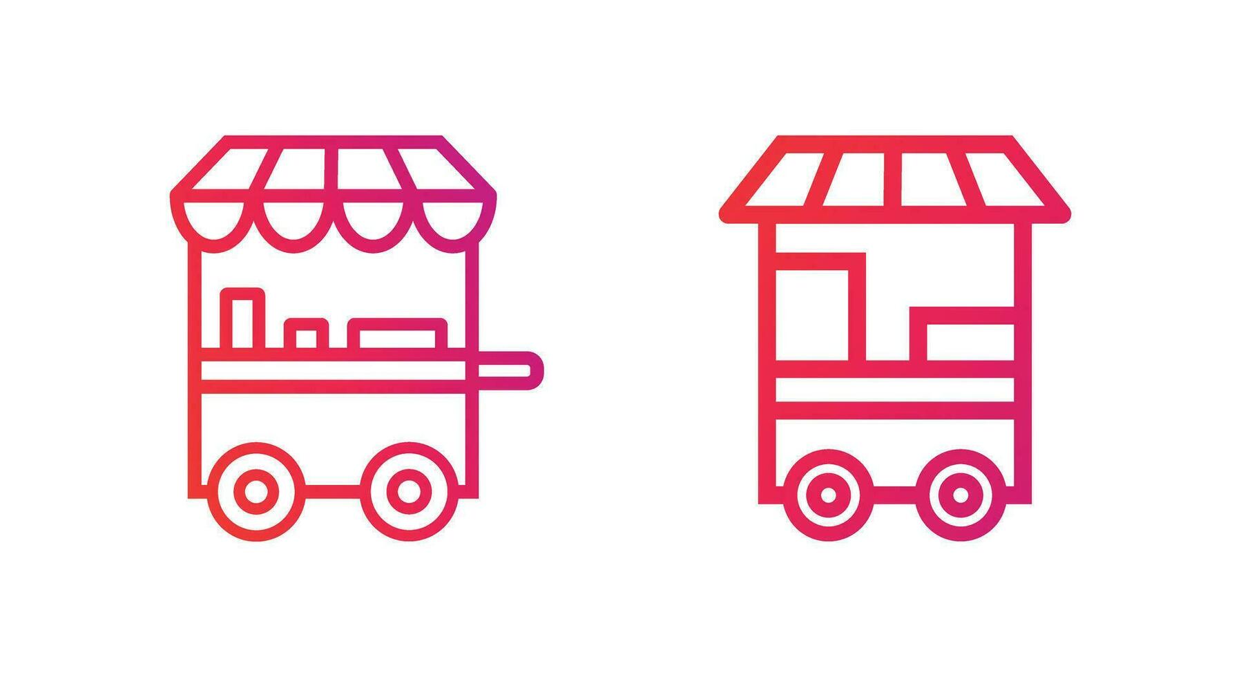 Food Cart Icon. Food Cart Gradient Icon Symbol Vector Illustration