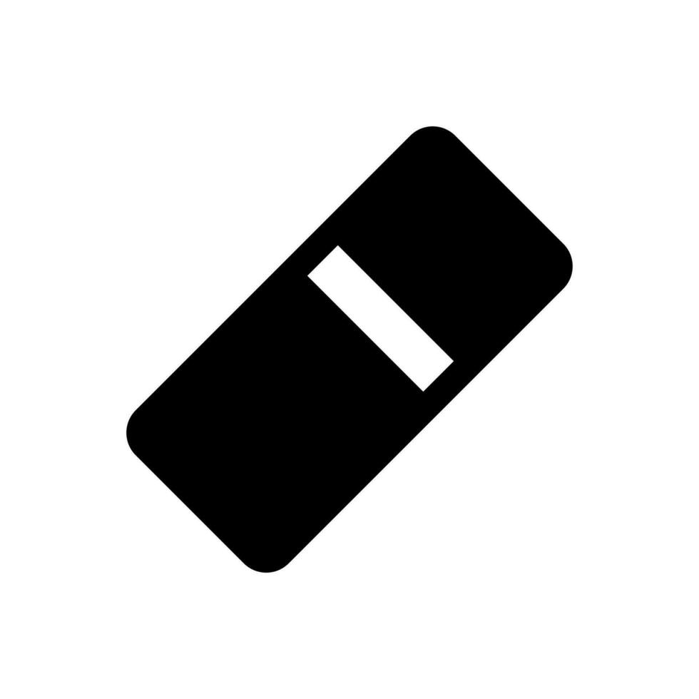 Eraser Icon. Glyph Style Eraser Fill Icon Vector Illustration