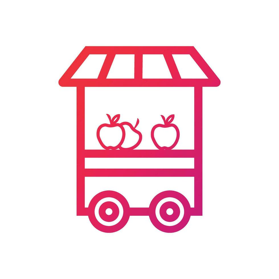 Fruit shop Icon. Fruit shop Gradient Icon Symbol Vector Illustration