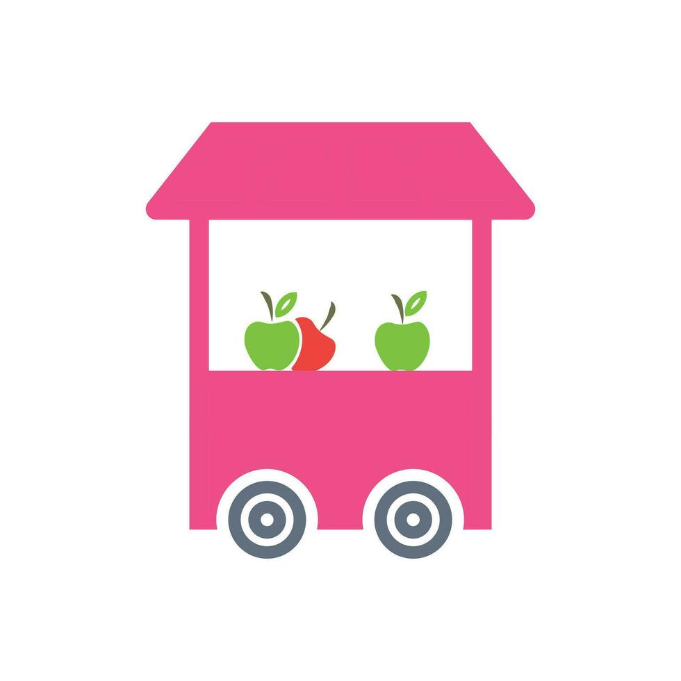 Fruit stand Icon. Fruit stand Flat Icon Symbol Vector Illustration