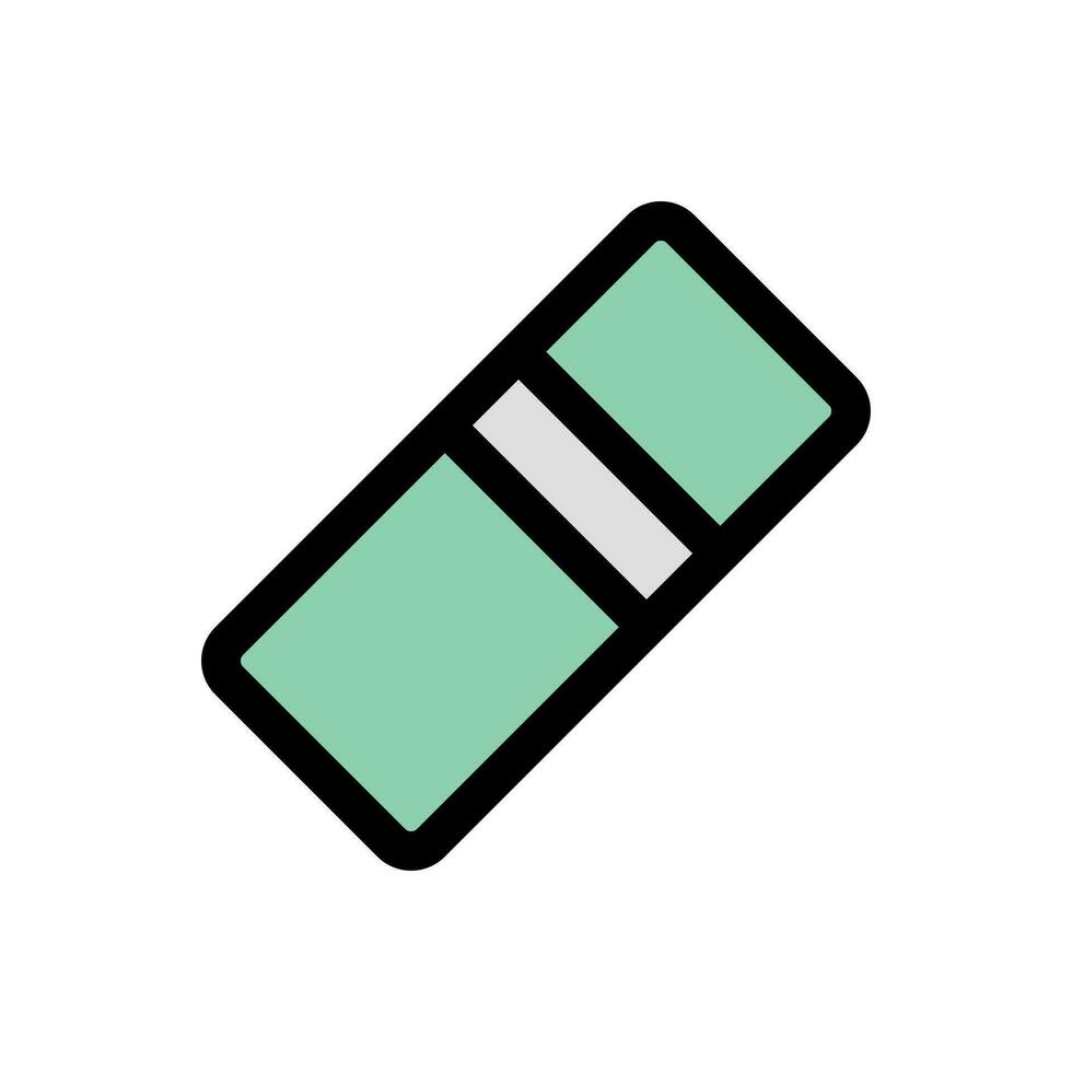 Eraser Icon Vector Illustration. Eraser Lineal Color Icon