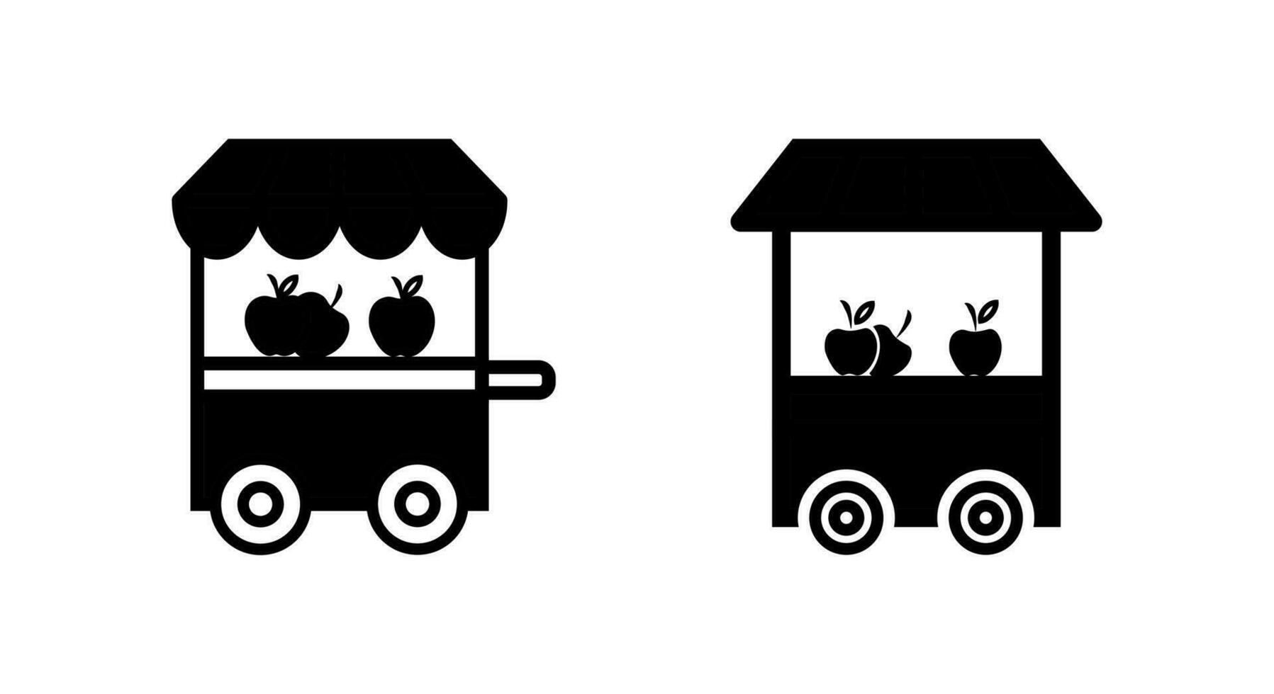 Fruit stand Icon. Glyph Style Fruit stand Fill Icon Vector Illustration