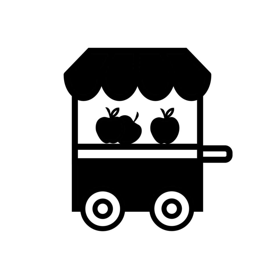 Fruit shop Icon. Glyph Style Fruit shop Fill Icon Vector Illustration