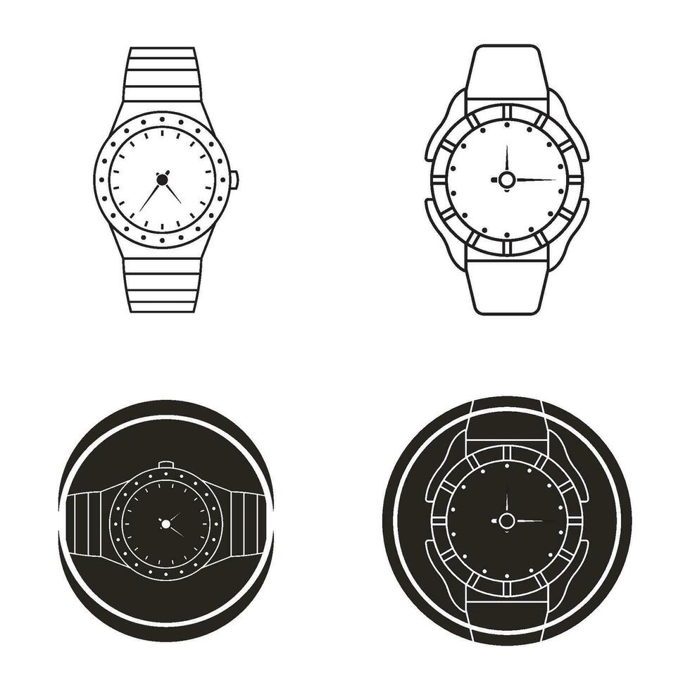 reloj icono conjunto vector