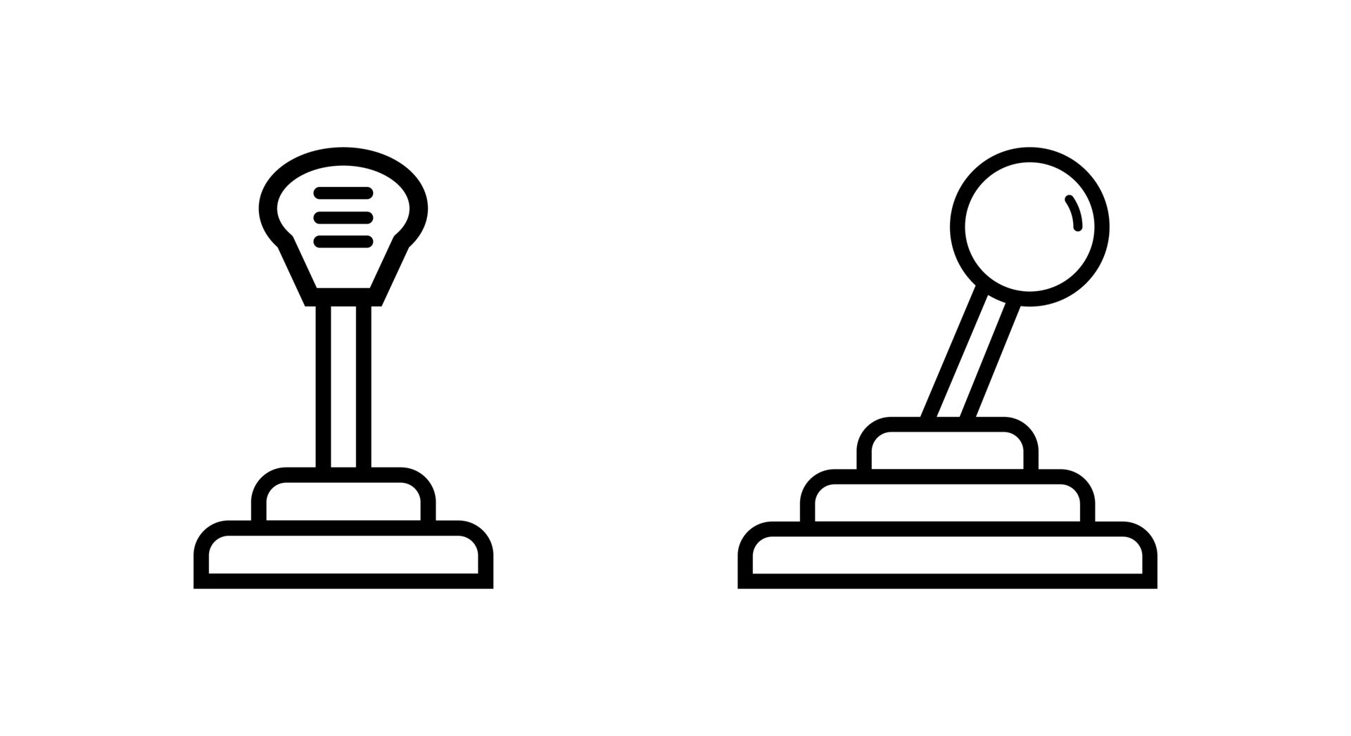 Gear Stick Icon. Lineal Style Gear Stick Outline Icon Vector