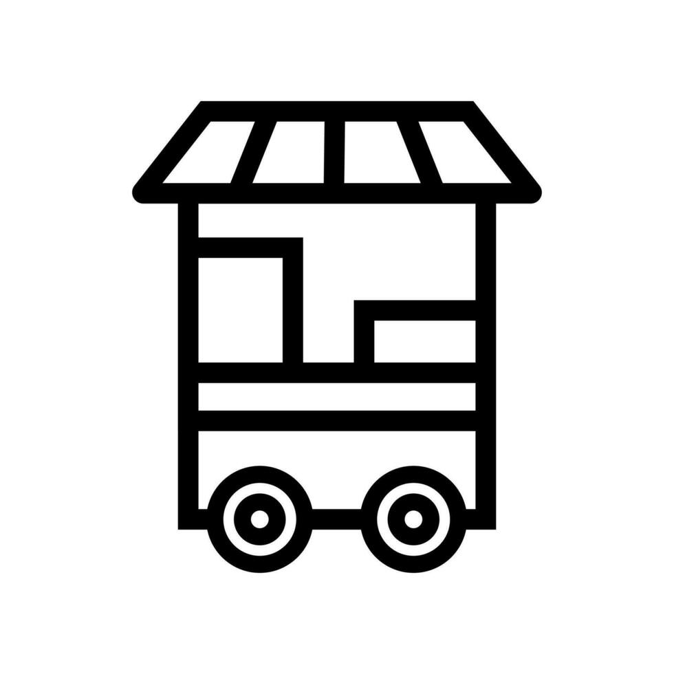 Food Cart Icon. Lineal Style Food Cart Outline Icon Vector Illustration