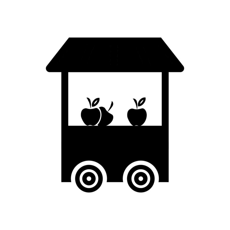 Fruit stand Icon. Glyph Style Fruit stand Fill Icon Vector Illustration
