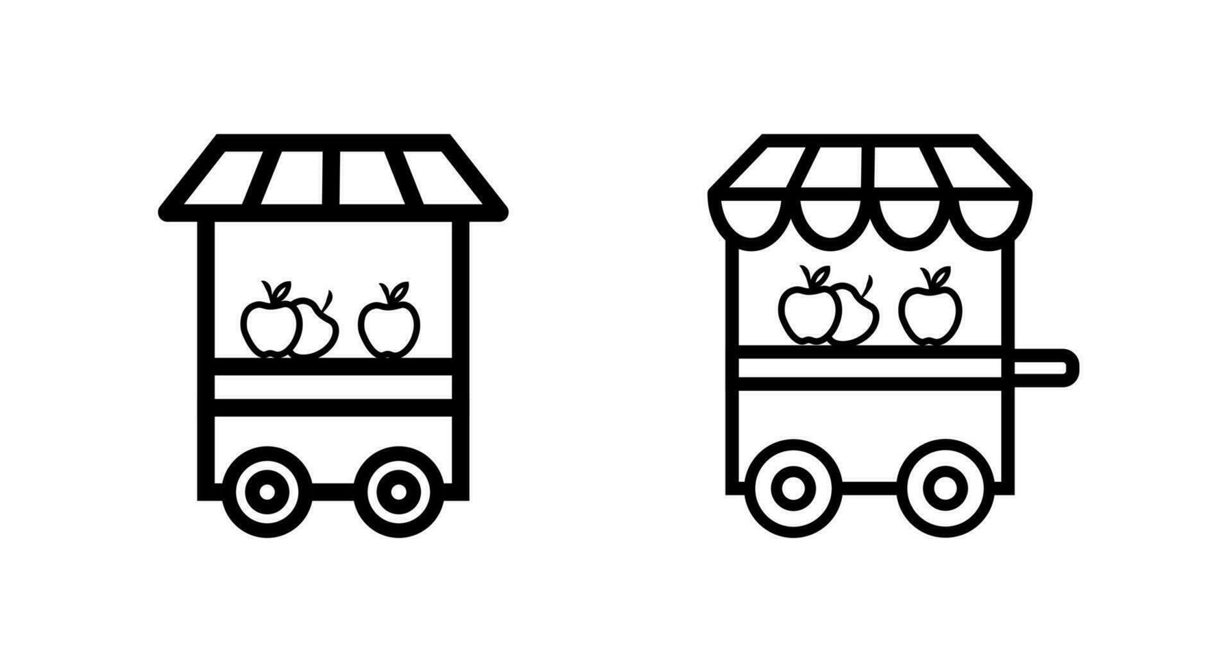 Fruit stand Icon. Lineal Style Fruit stand Outline Icon Vector Illustration