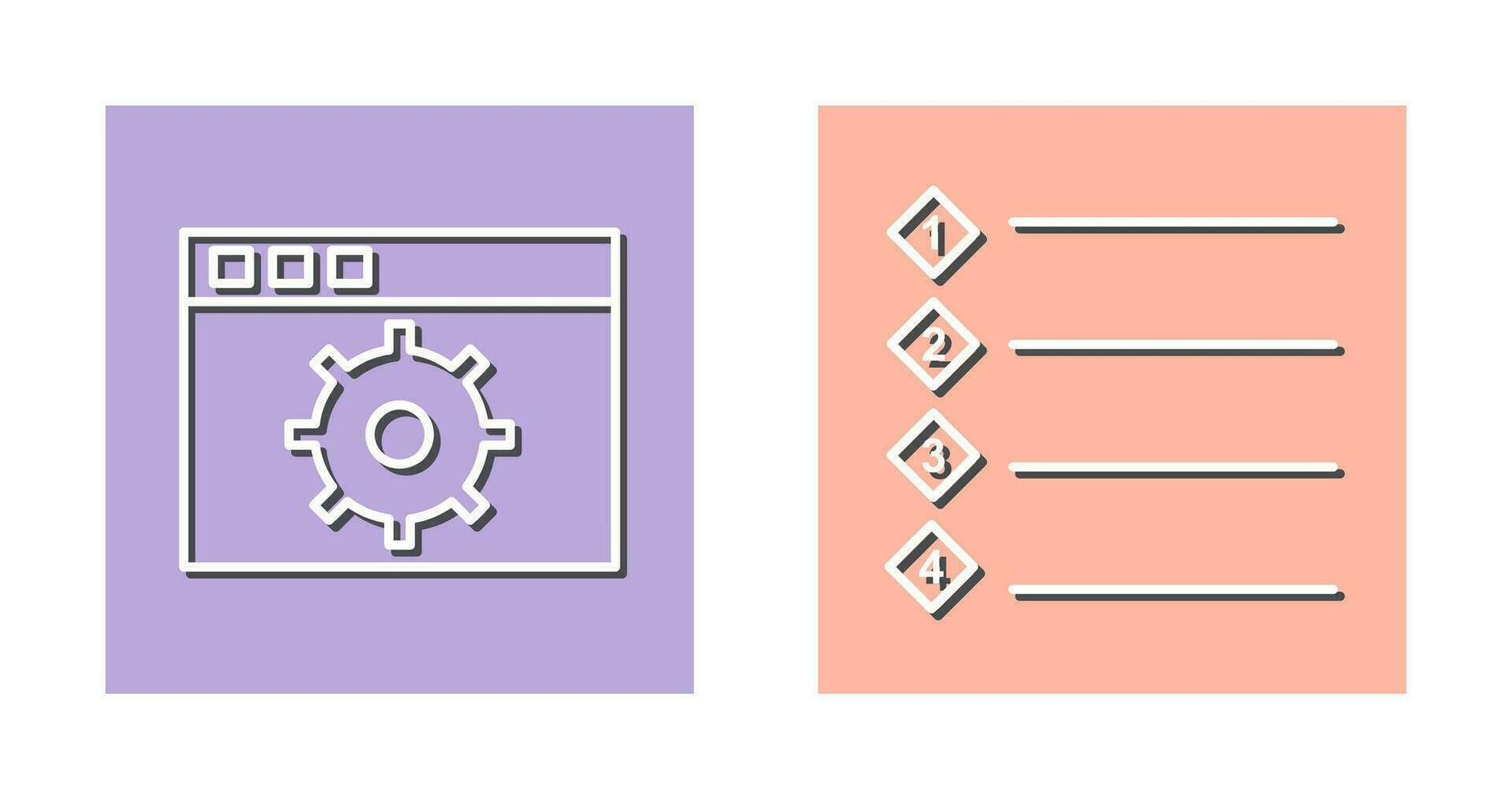 settings and numbered lists Icon vector