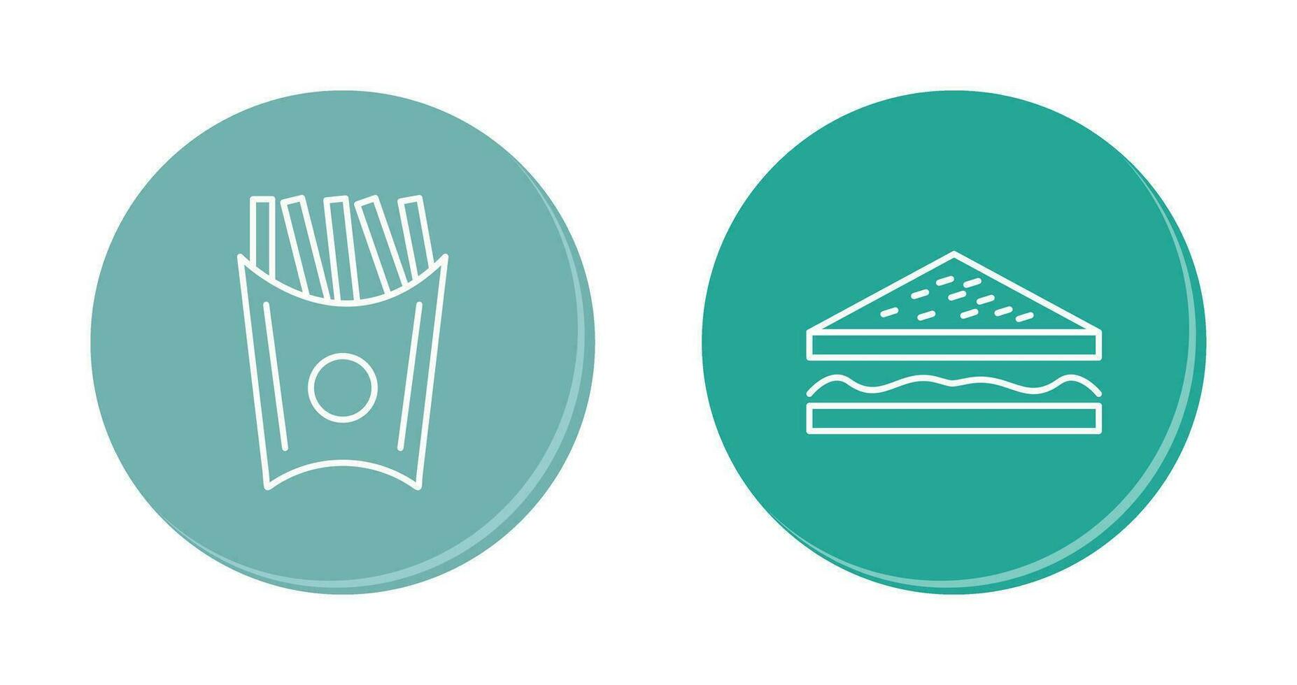 french fries and sandwich  Icon vector