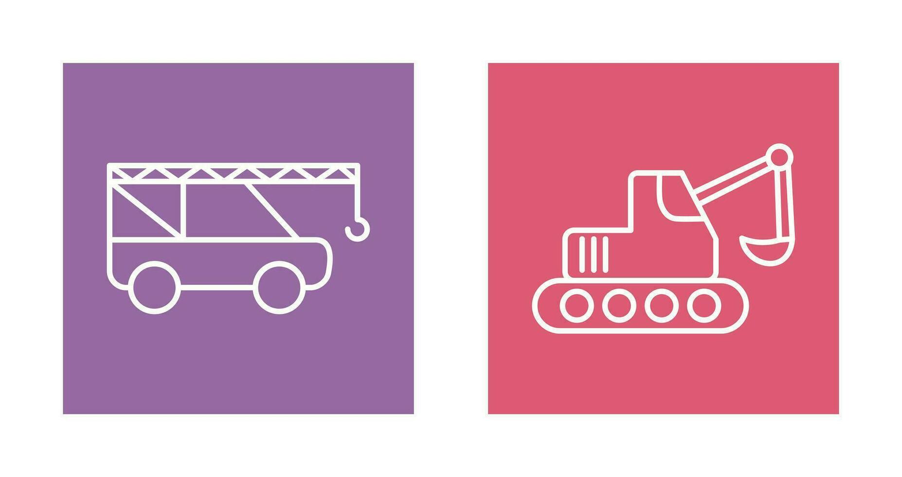 Crane and Escavator Icon vector