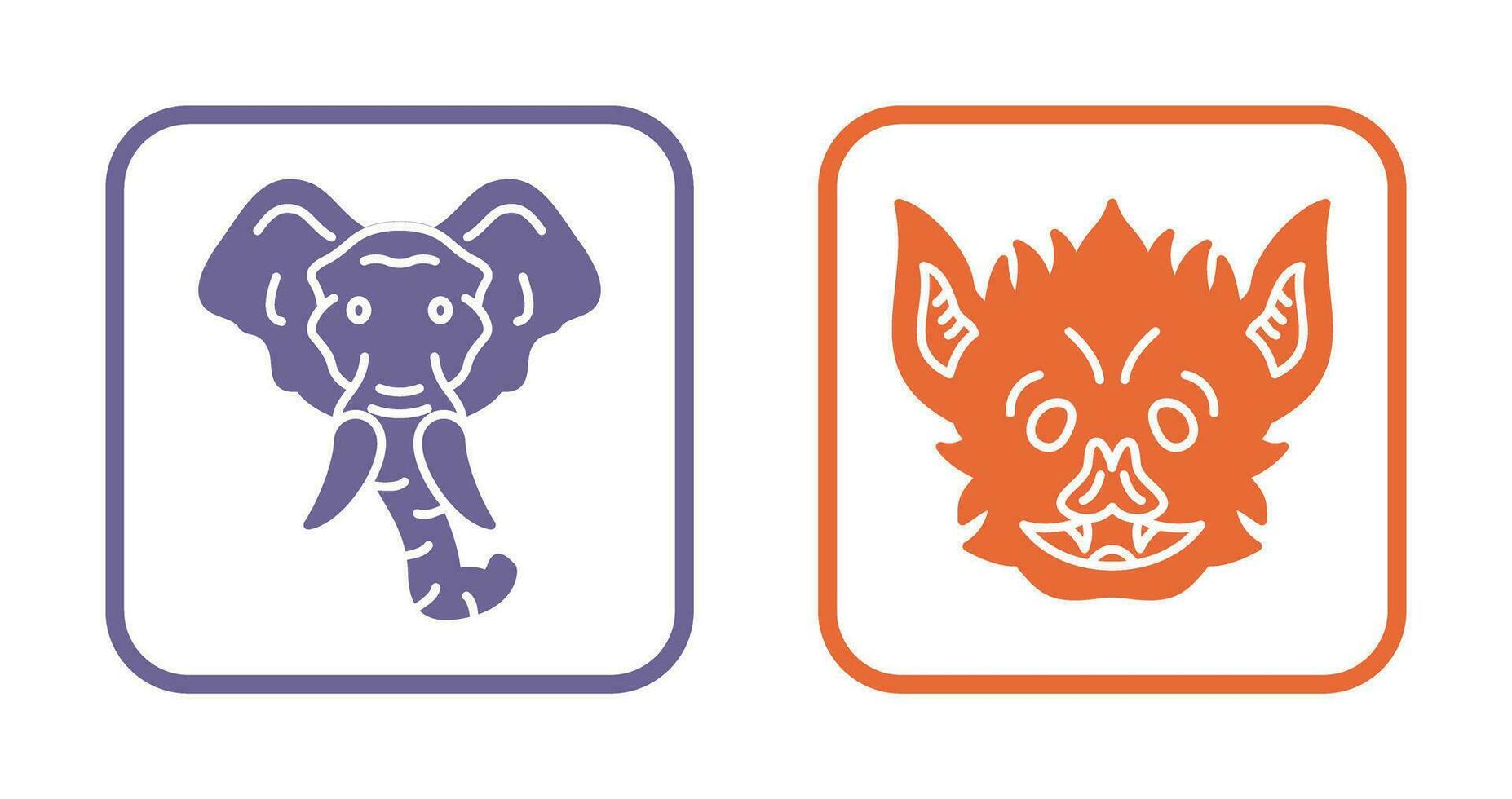 Eleplant and Bat Icon vector