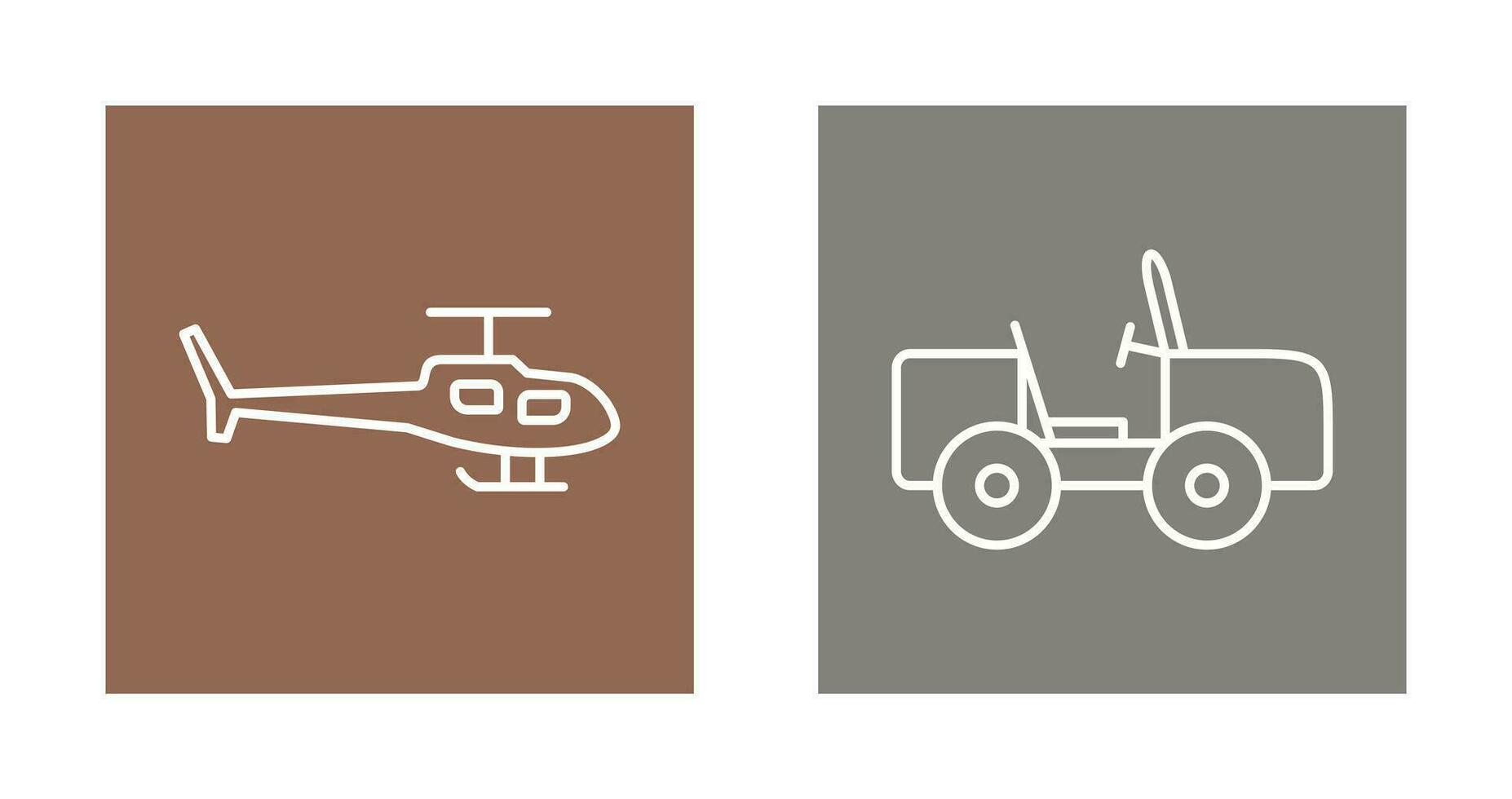 helicóptero y safari icono vector