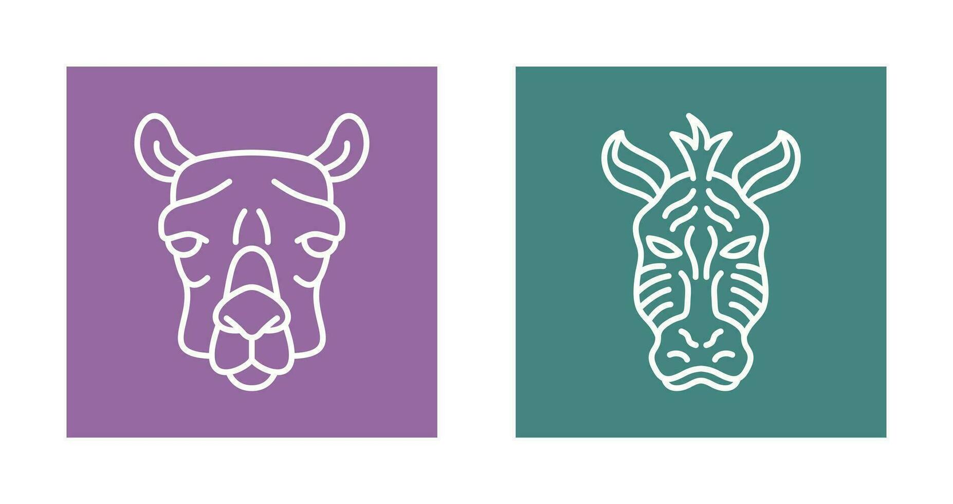 Camel and Zebra Icon vector