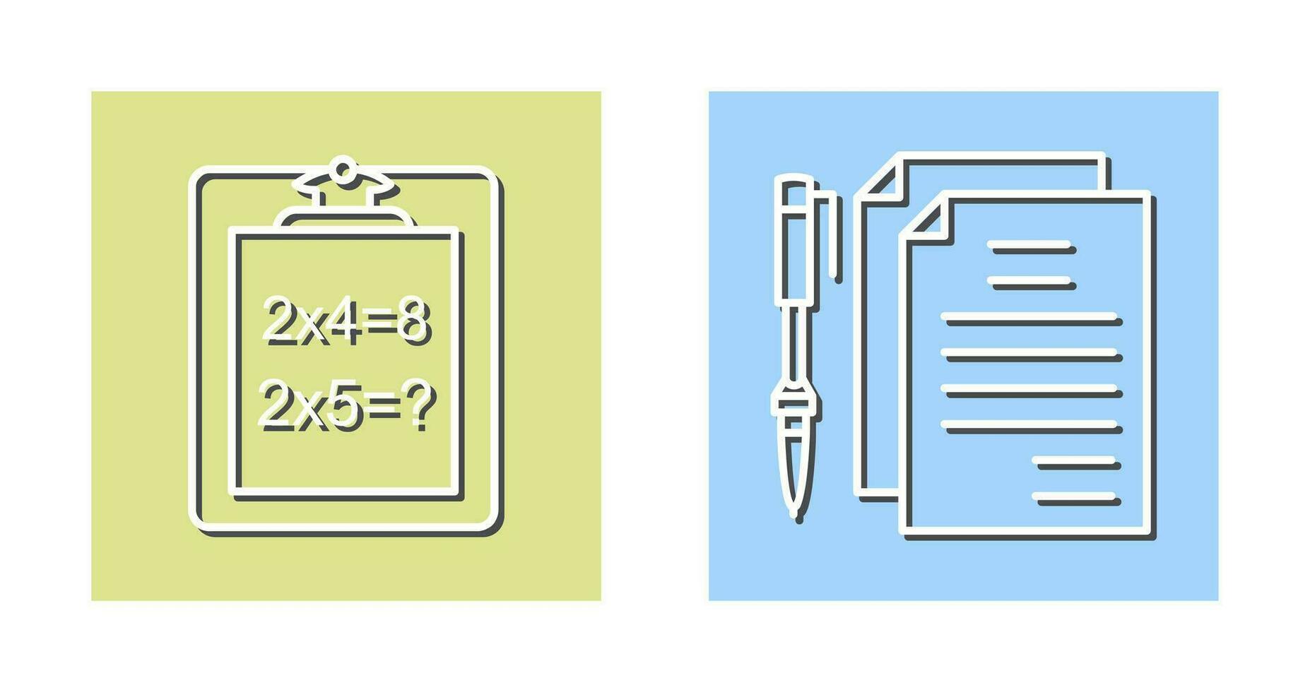 Solving Question and Document and Pen Icon vector