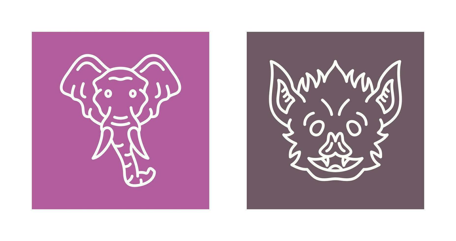 Eleplant and Bat Icon vector