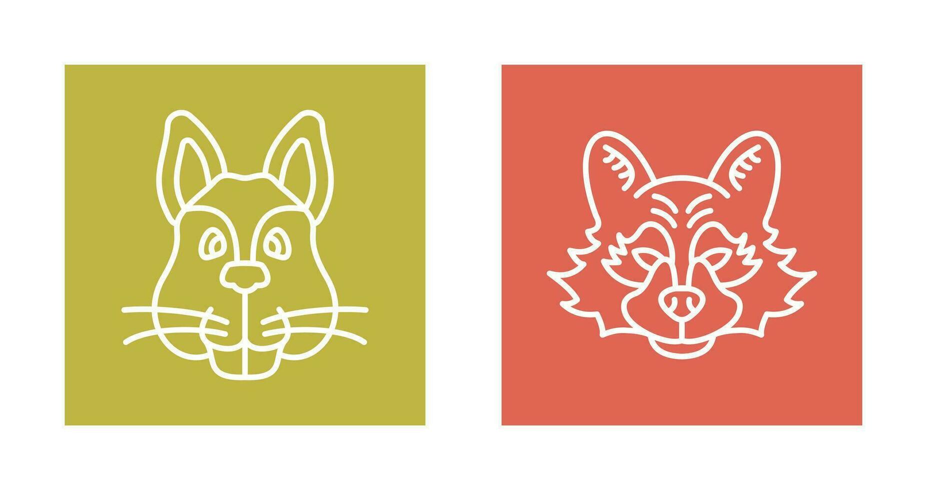 Squirrel and Raccoon Icon vector