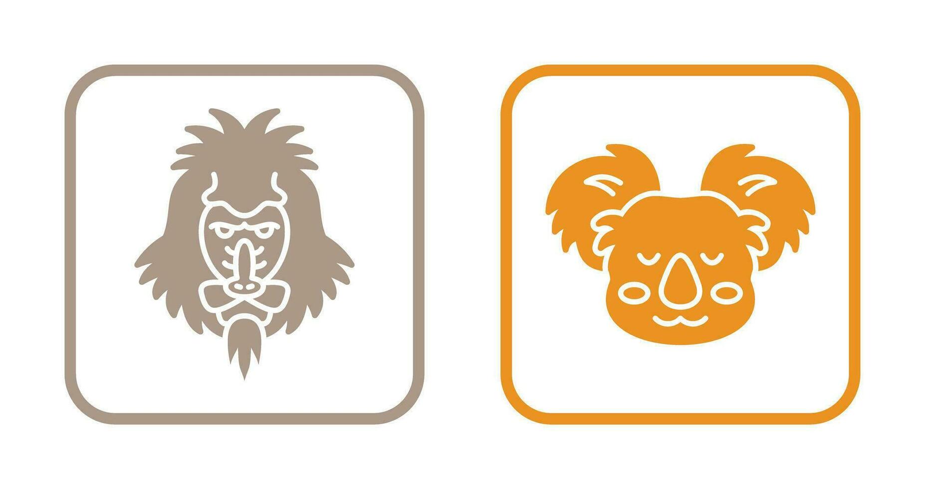 Mandrill and Koala Icon vector
