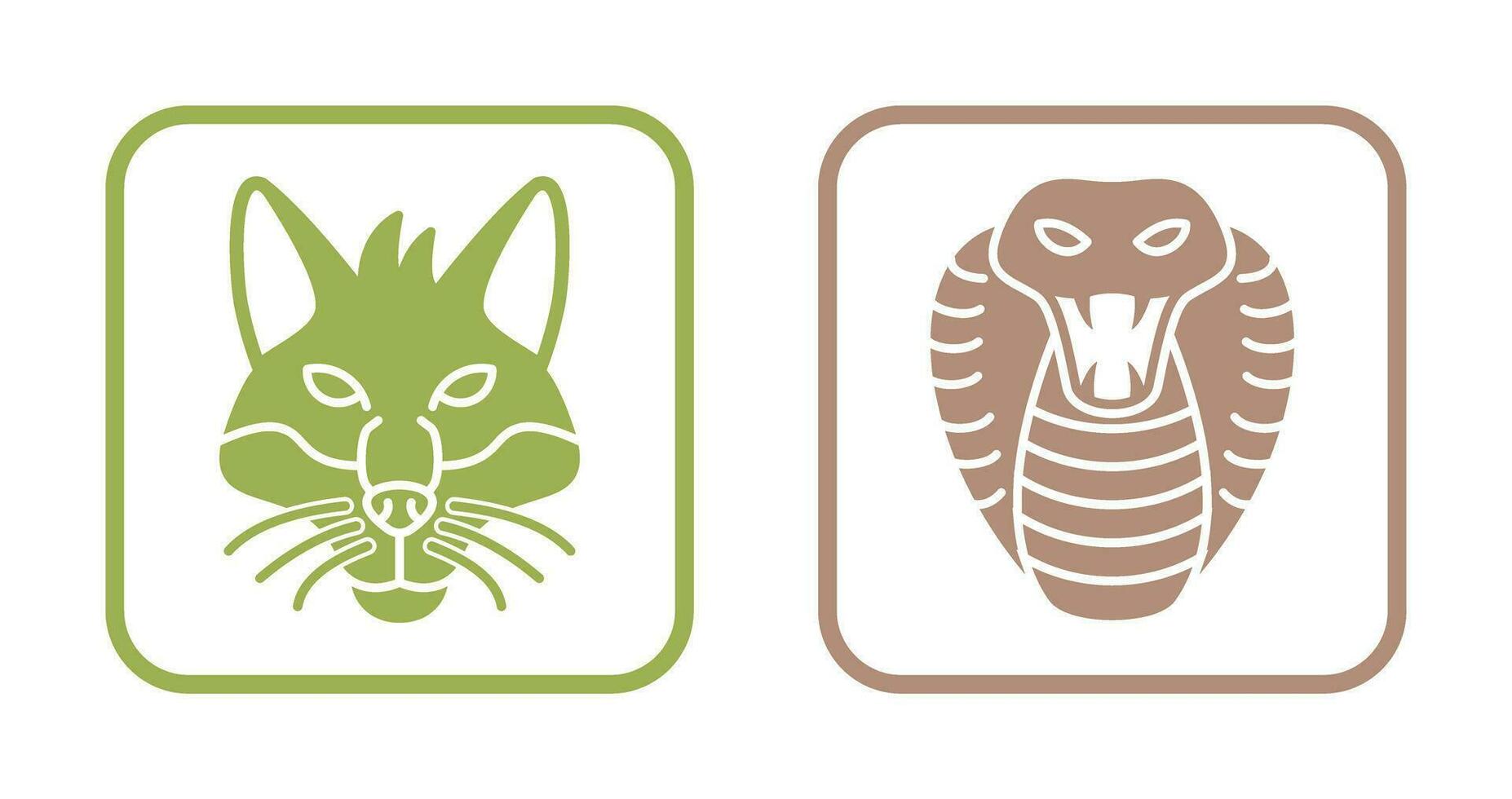 Fox and Snake Icon vector