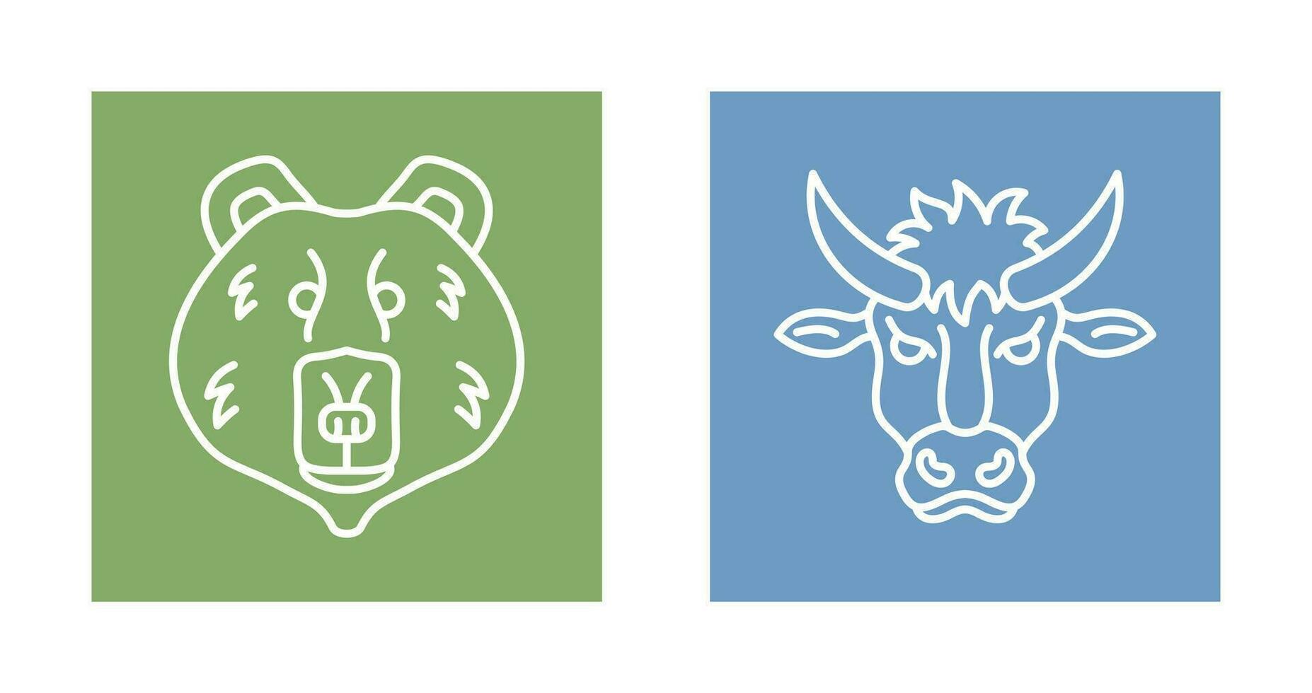 Polar Bear and Bison Icon vector