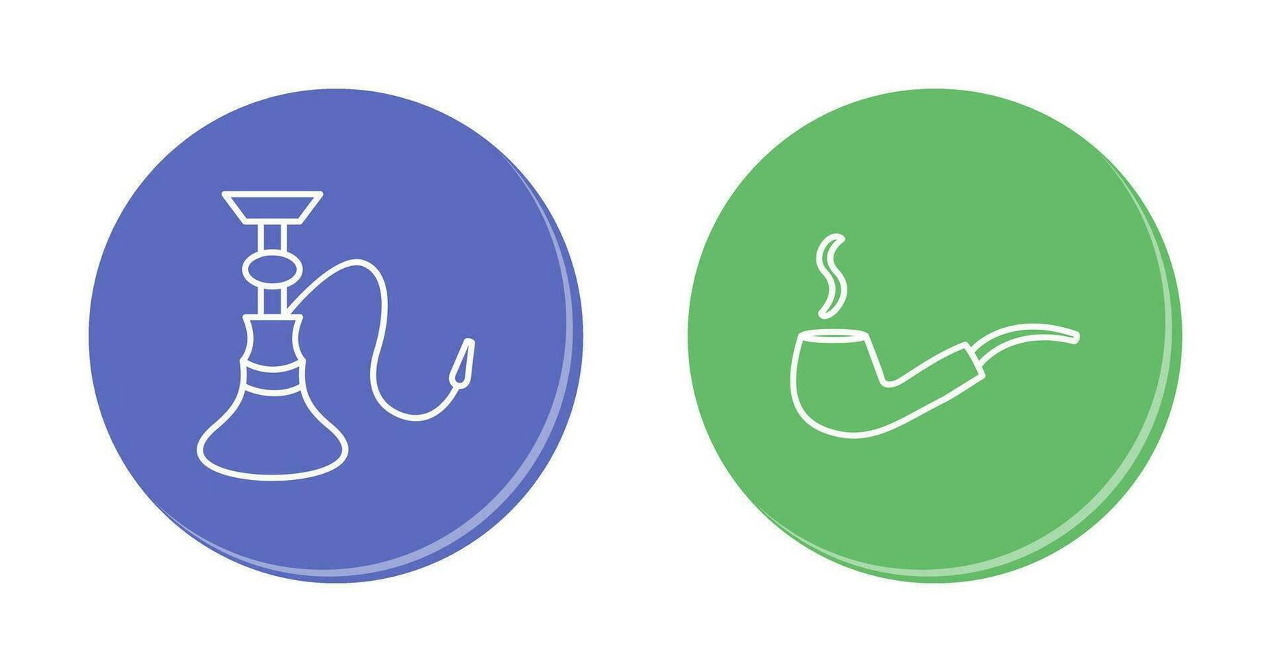 hookah and lit smoking pipe  Icon vector