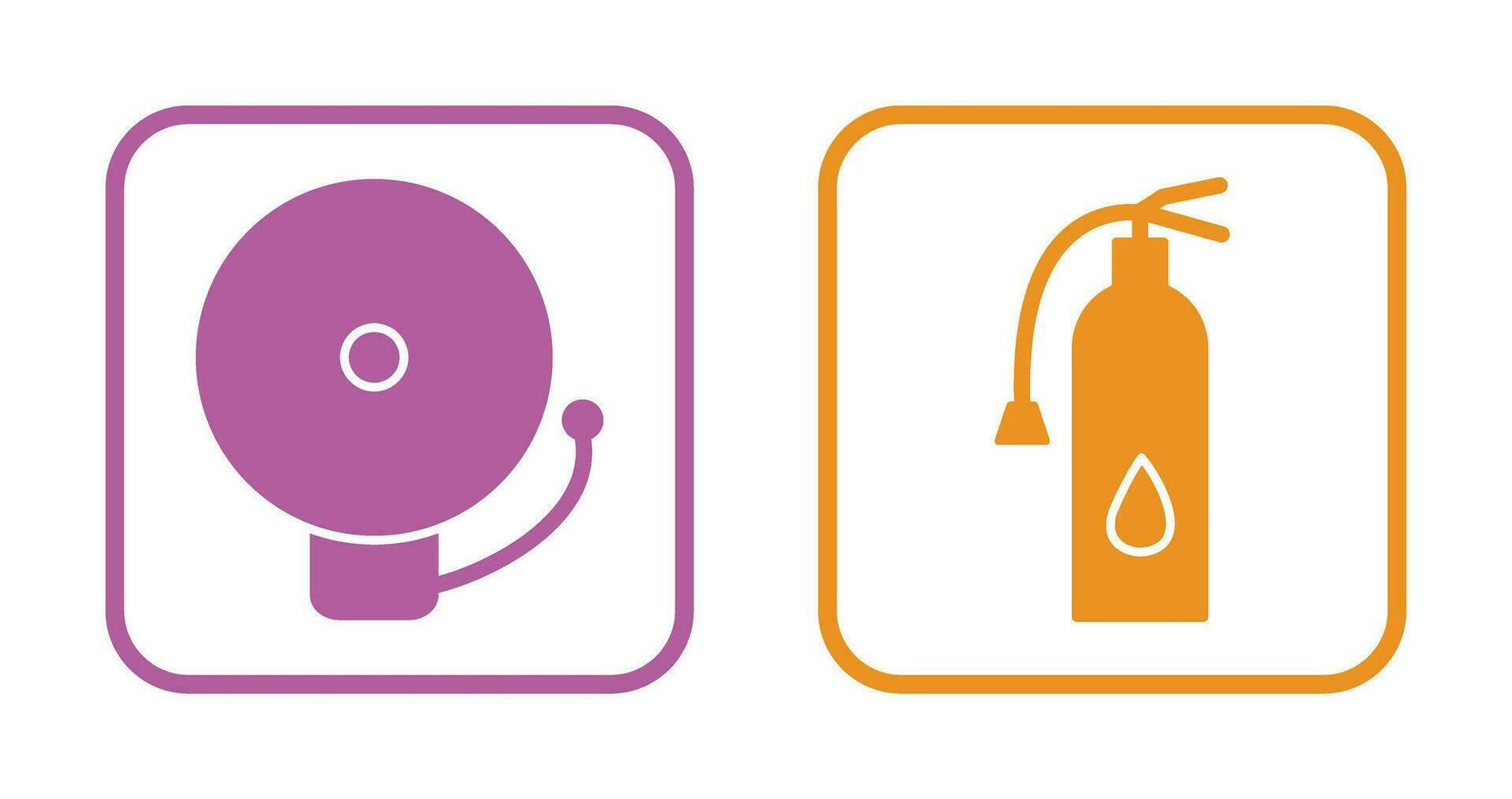 alarm and fire extinguisher Icon vector