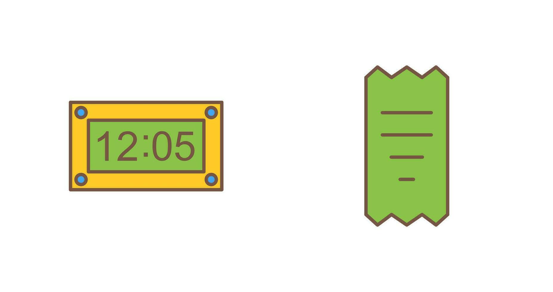 timer and receipt Icon vector