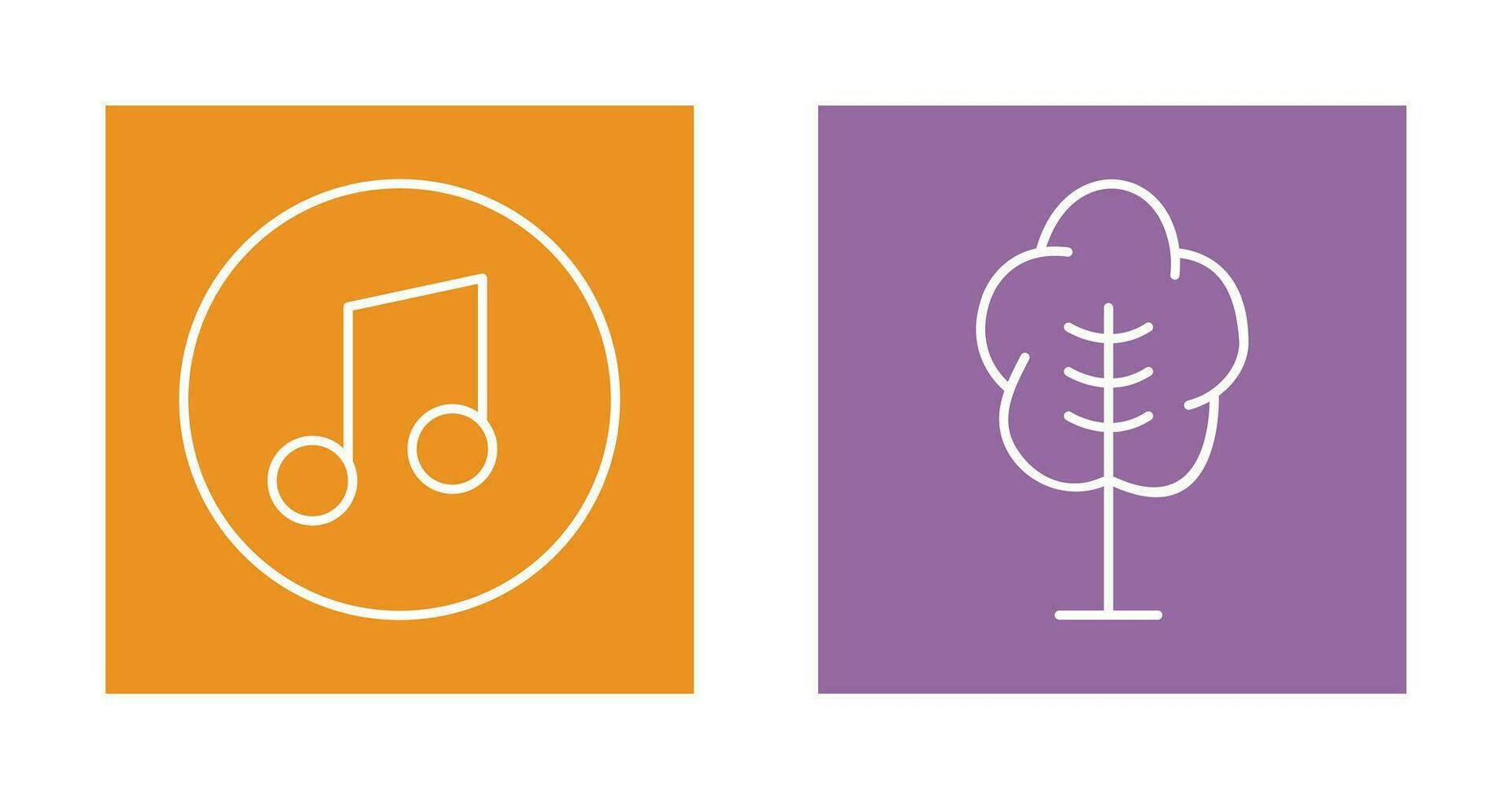 Music Player and Tree Icon vector