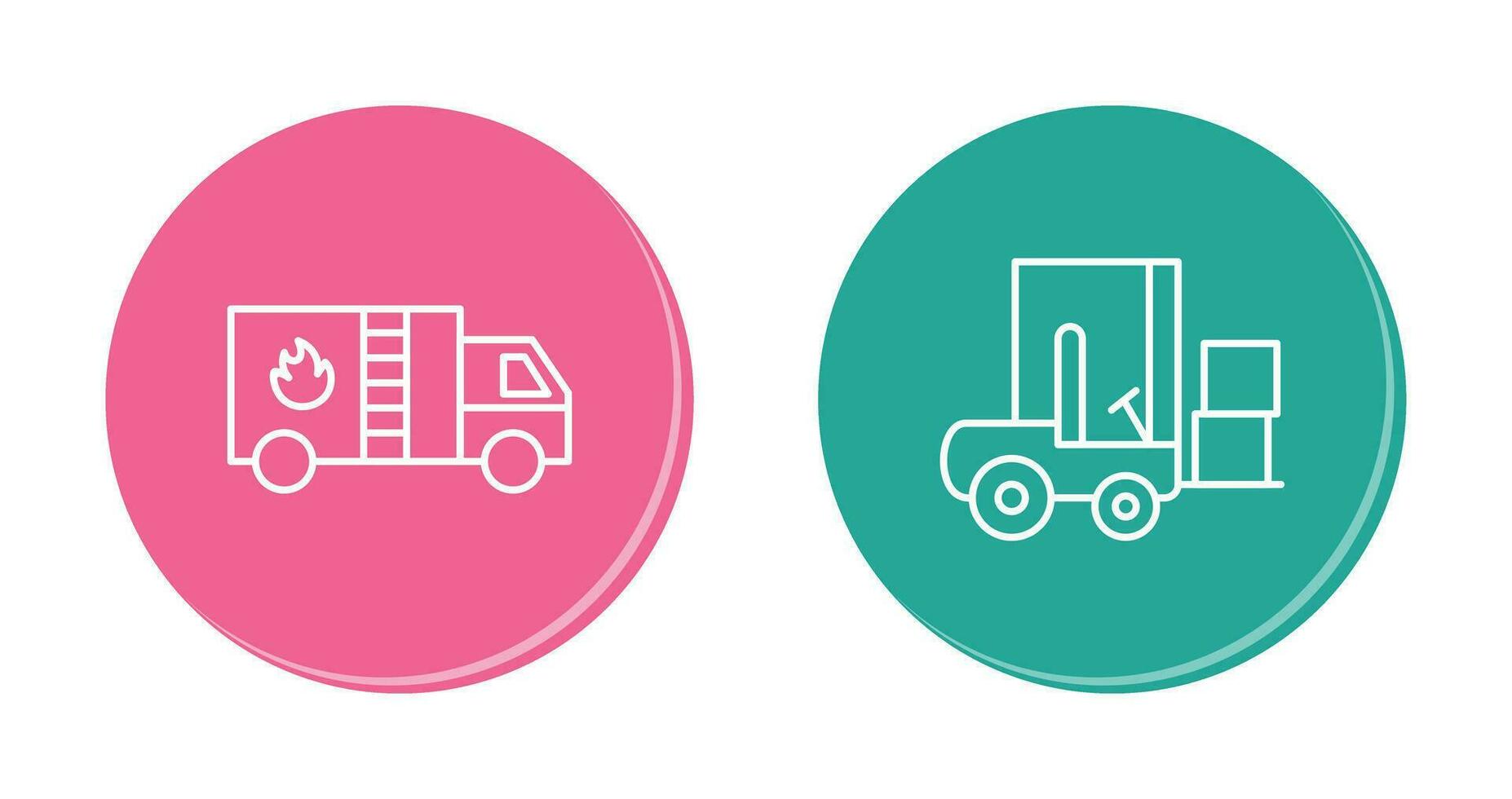 Fire Bridge and Forklifter Icon vector