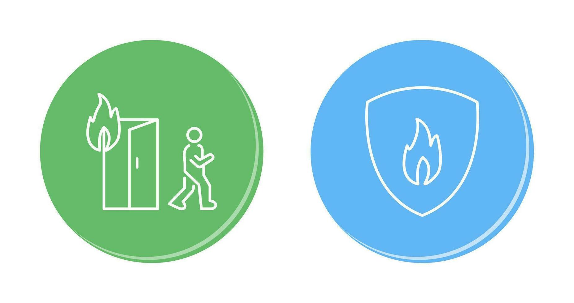 running from fire and fire shield  Icon vector