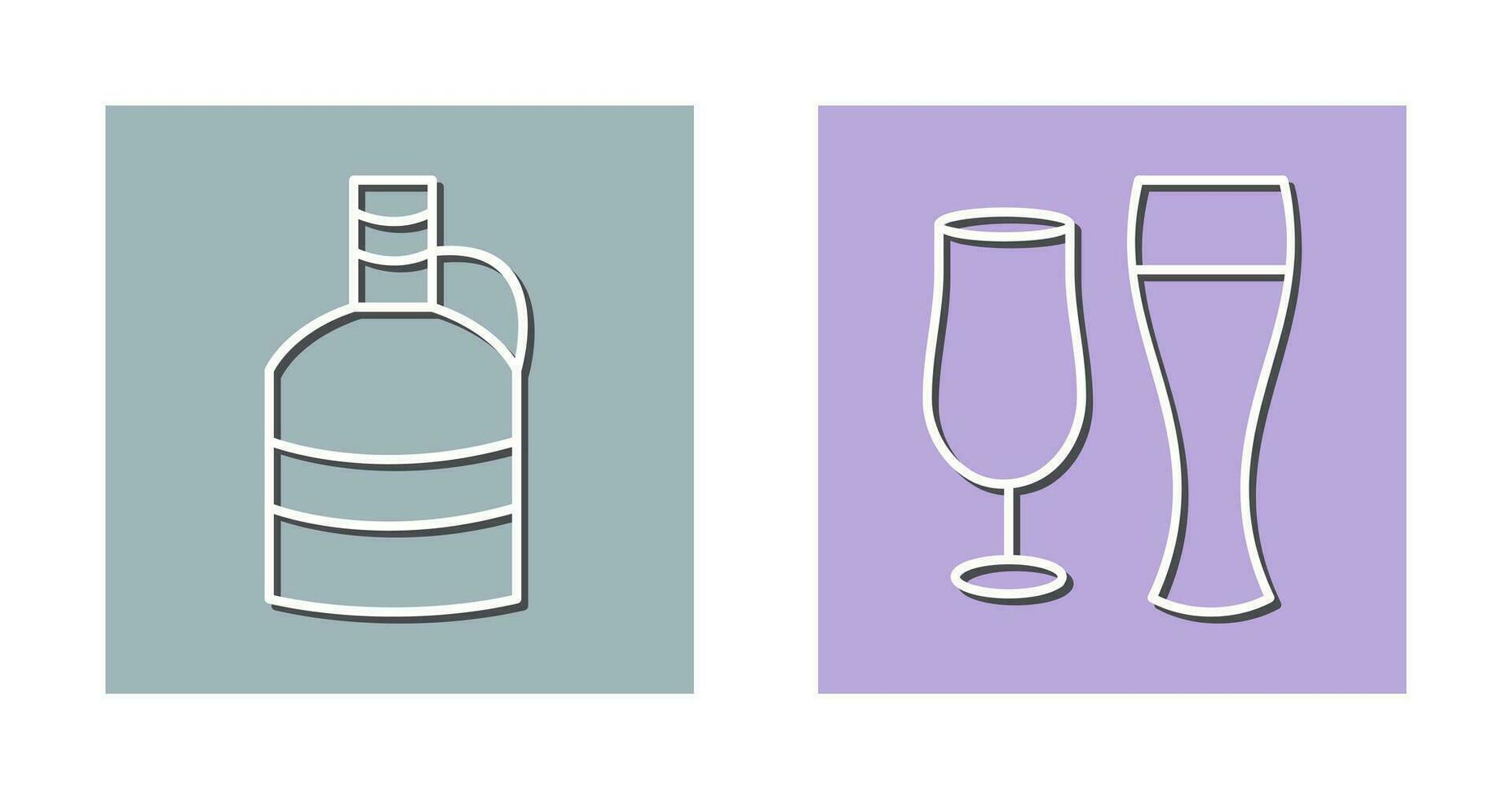 moon shine and beer glasses Icon vector