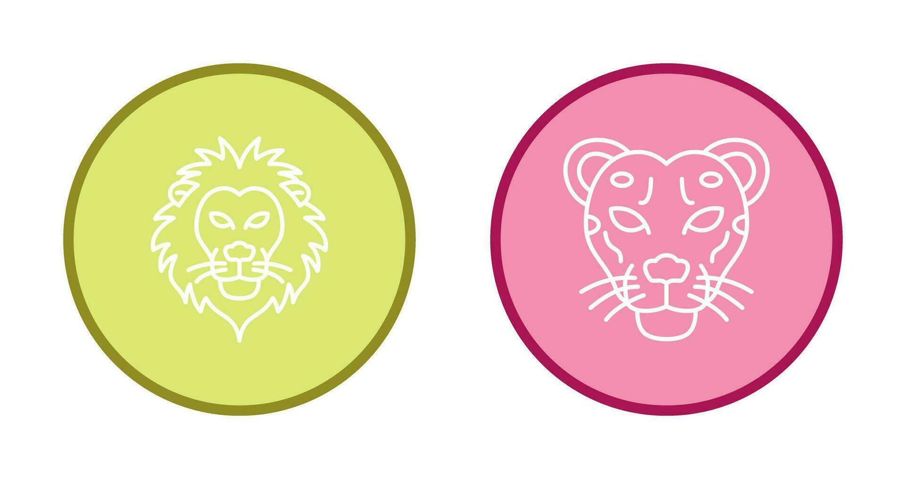 Lion and Cheetah Icon vector