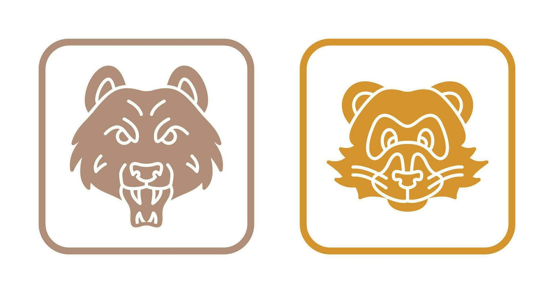 Bear and Ferret Icon vector