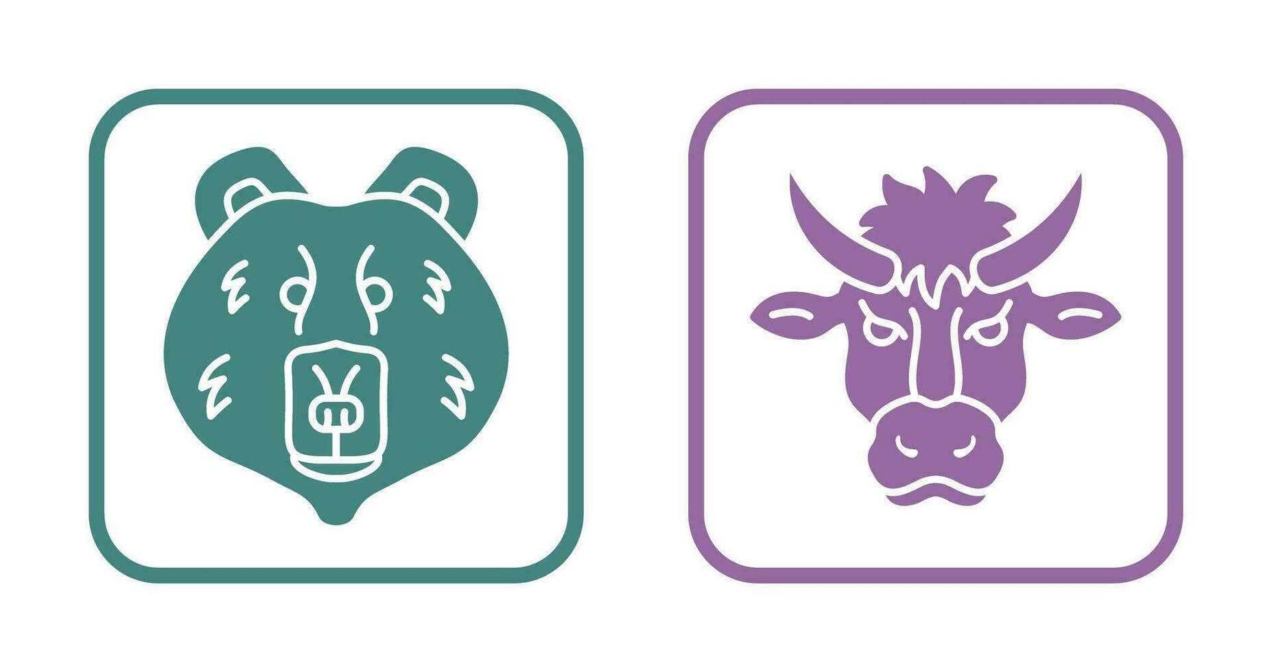 Polar Bear and Bison Icon vector