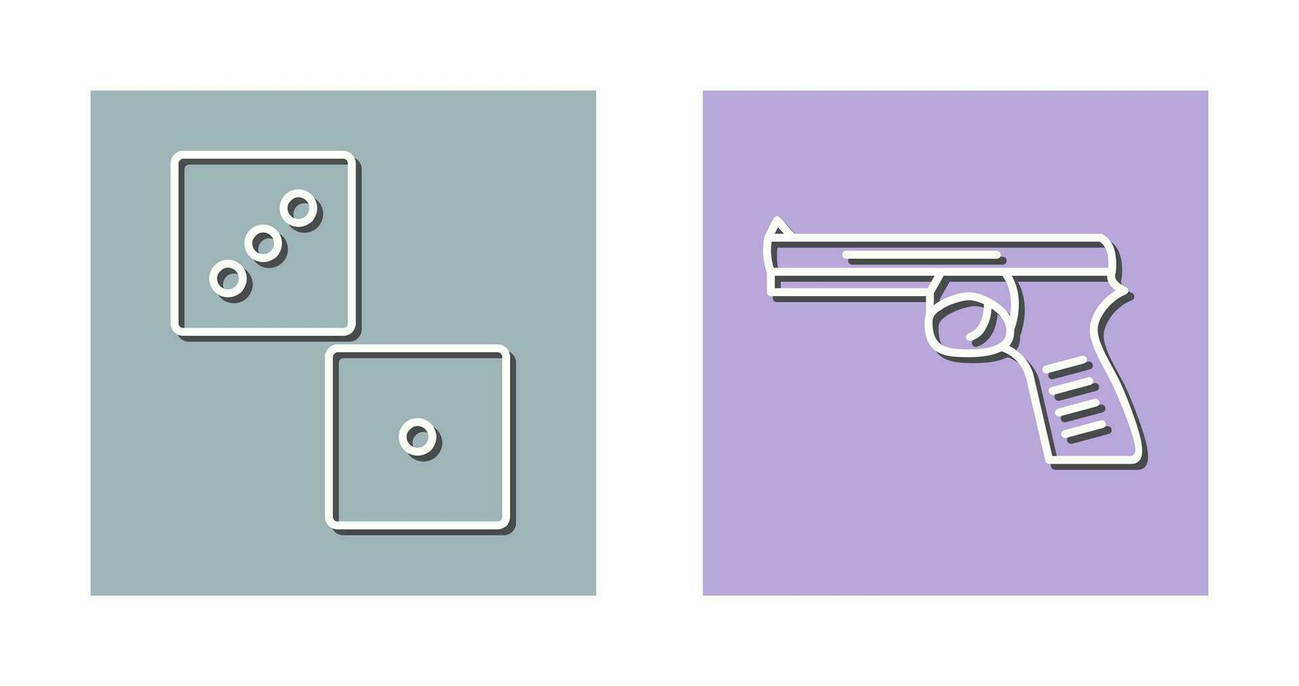 dado y pistola icono vector