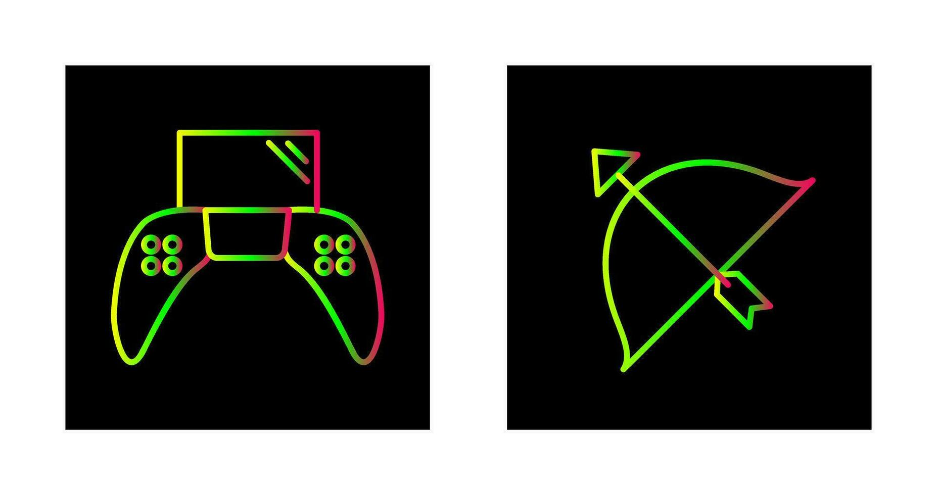 Play Station and Archery Icon vector