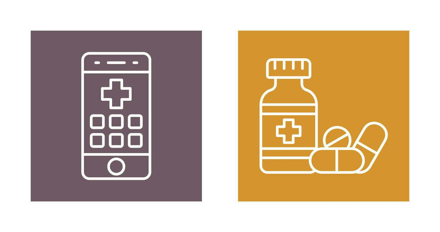 Emergency Call and Medicine Icon vector