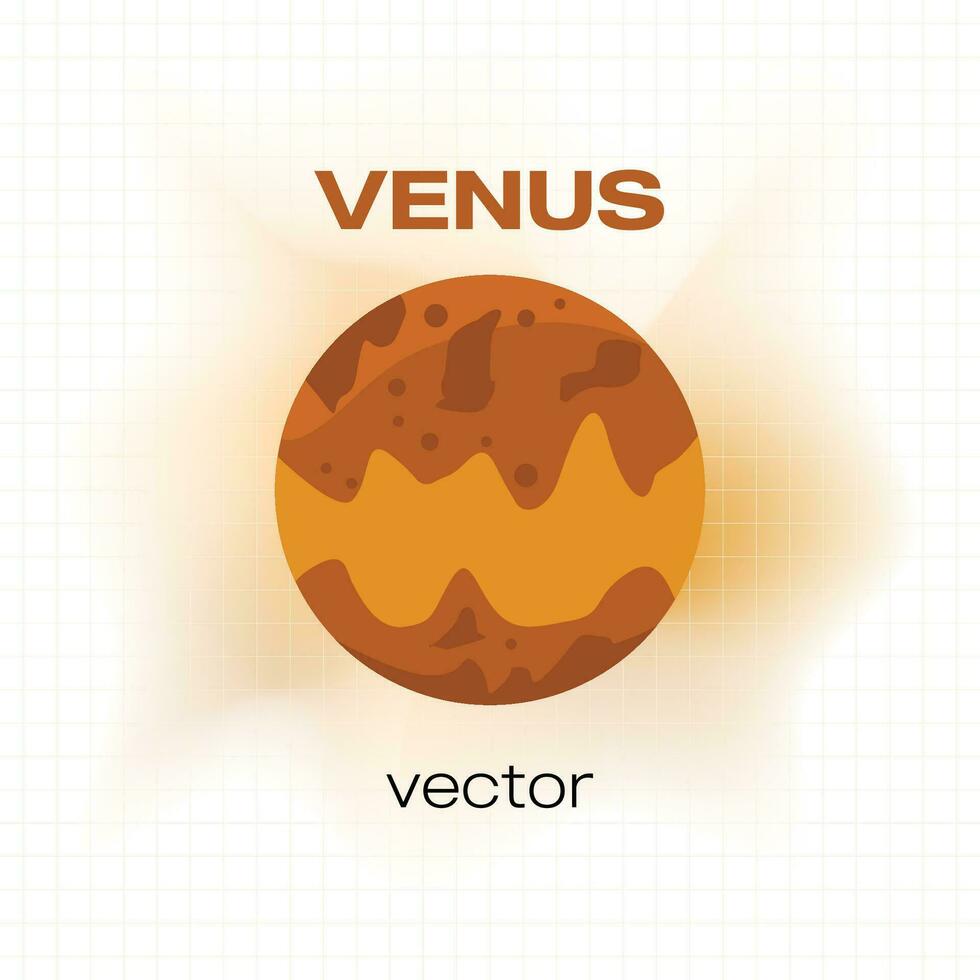 Planet Venus vector illustration with mesh