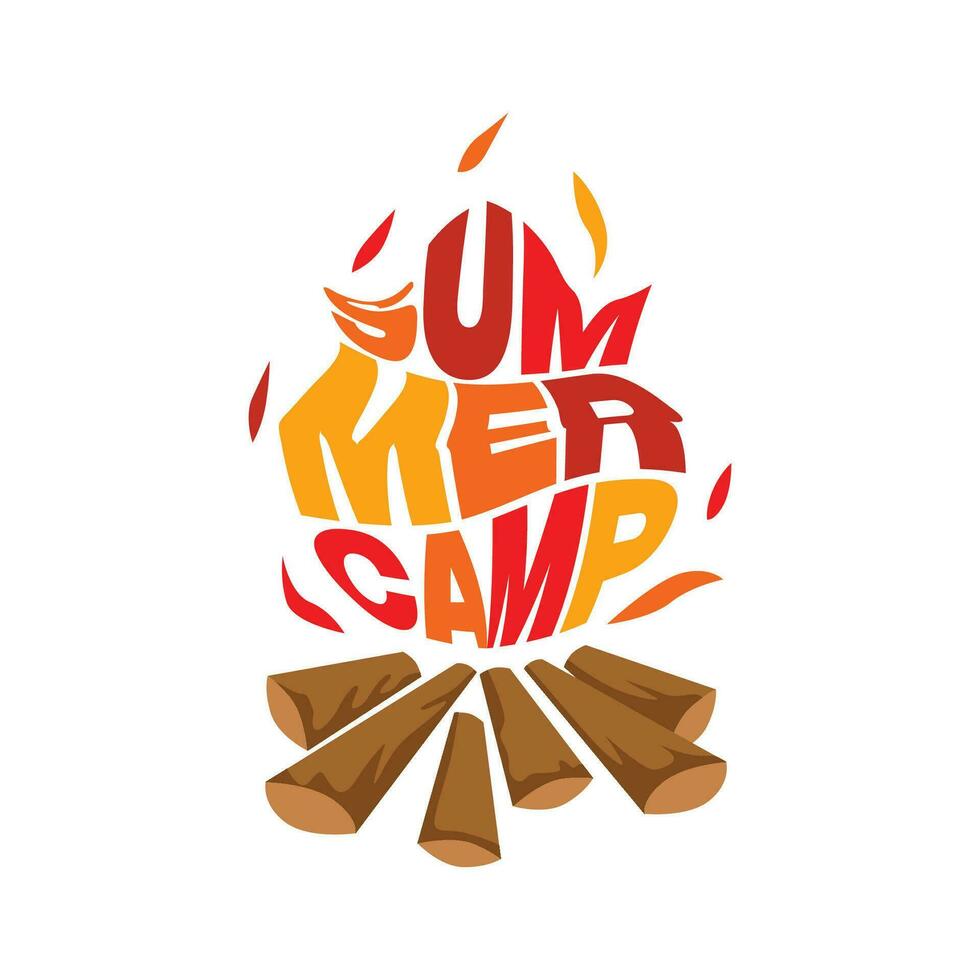 summer camp adventure logo vector