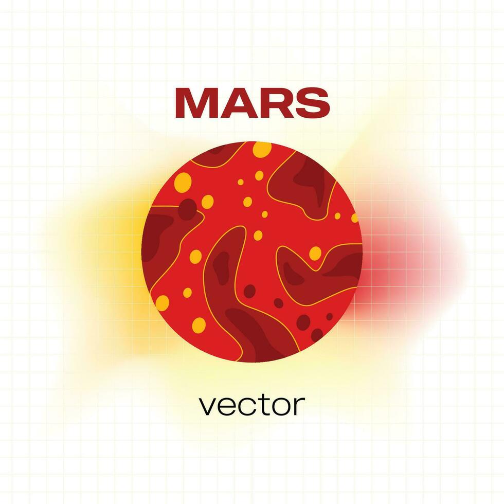 Planet Mars vector illustration with mesh