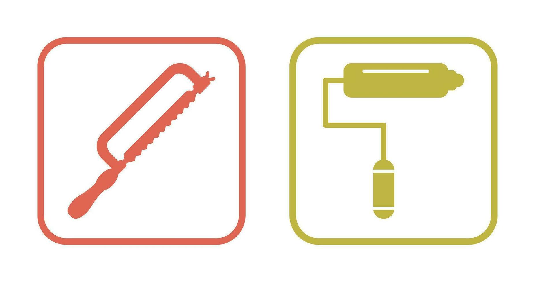 Hacksaw and Paint Roller Icon vector