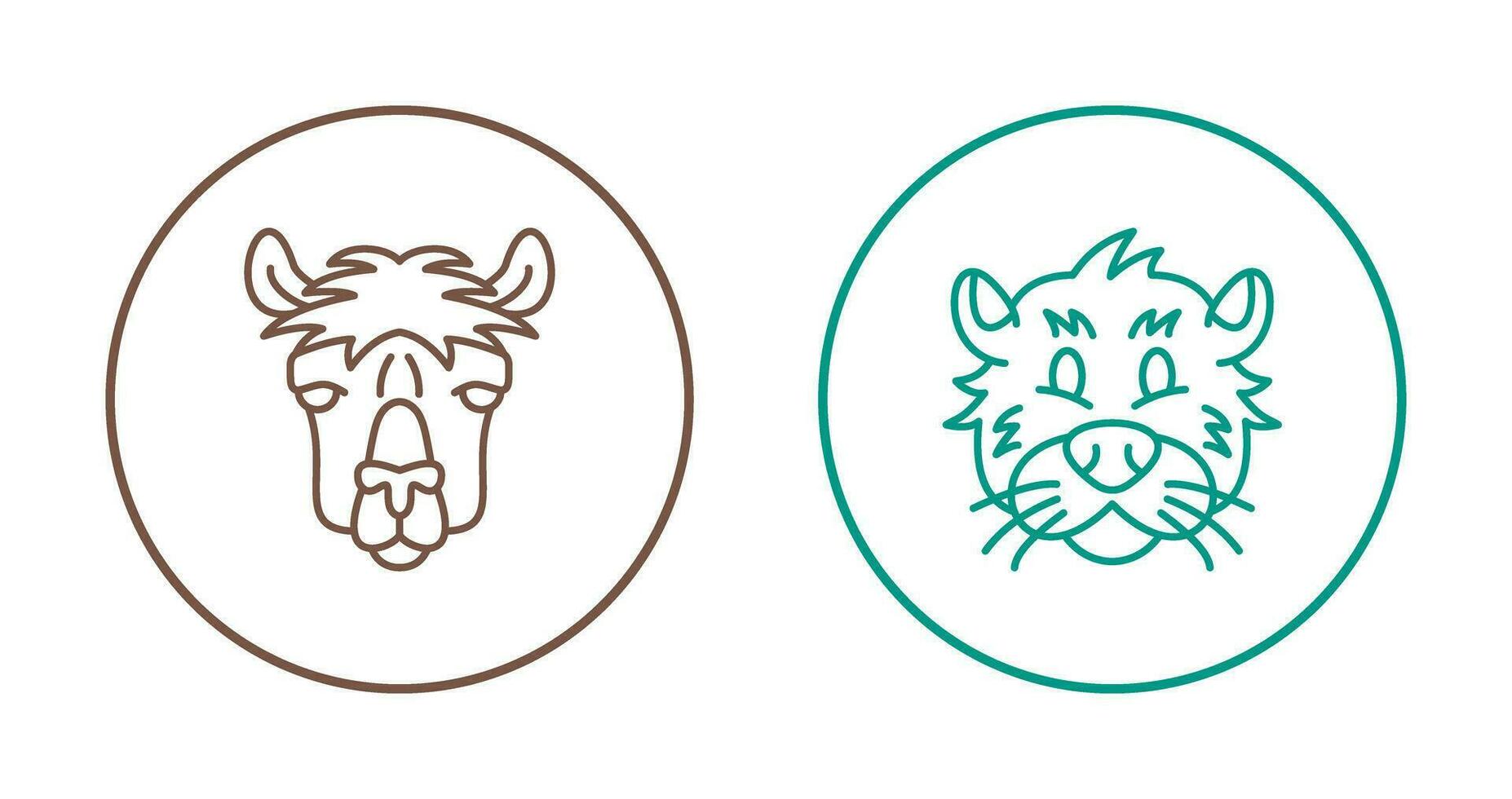 Alpaca and Otter Icon vector