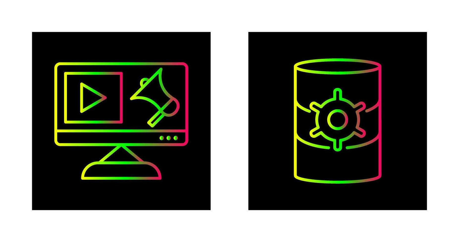 digital márketing y base de datos administración icono vector