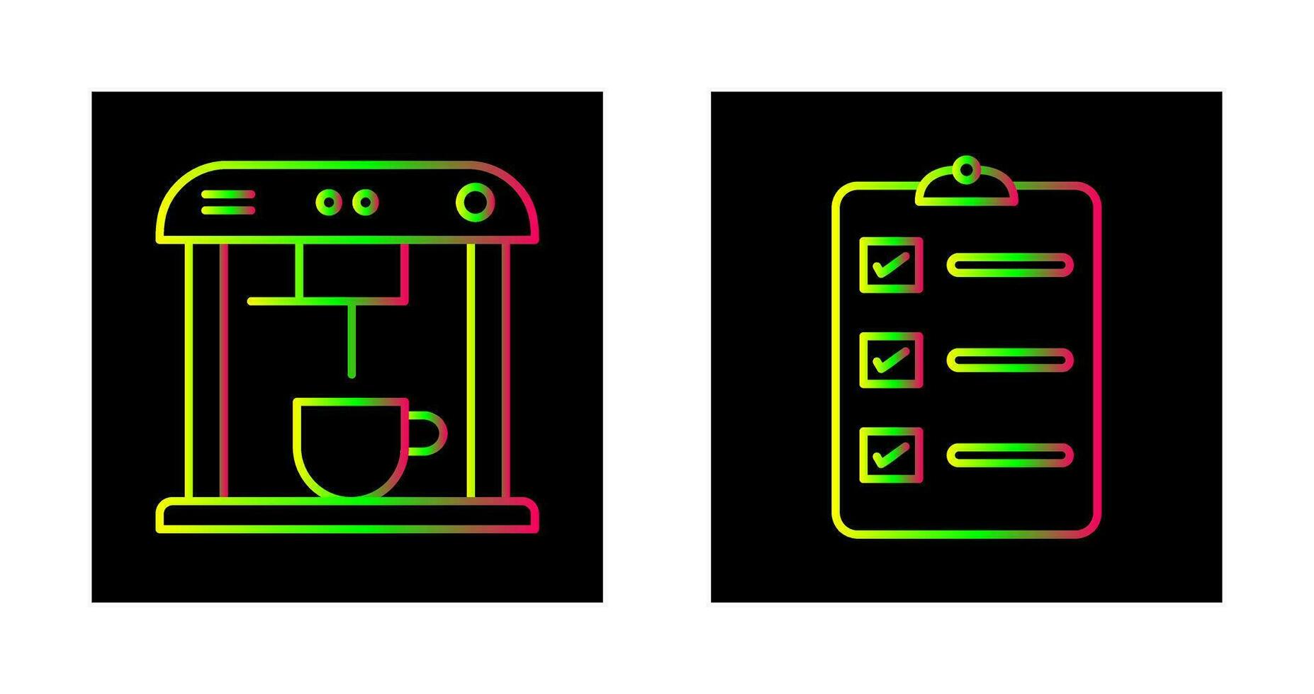 coffee machine and order list Icon vector