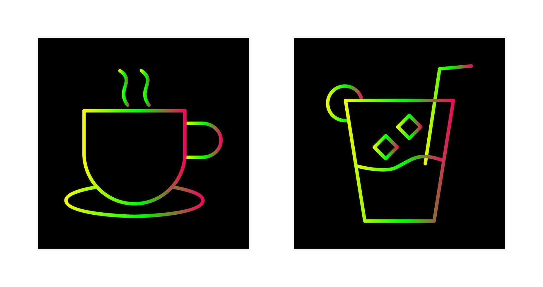 hot coffee and whiskey sour Icon vector