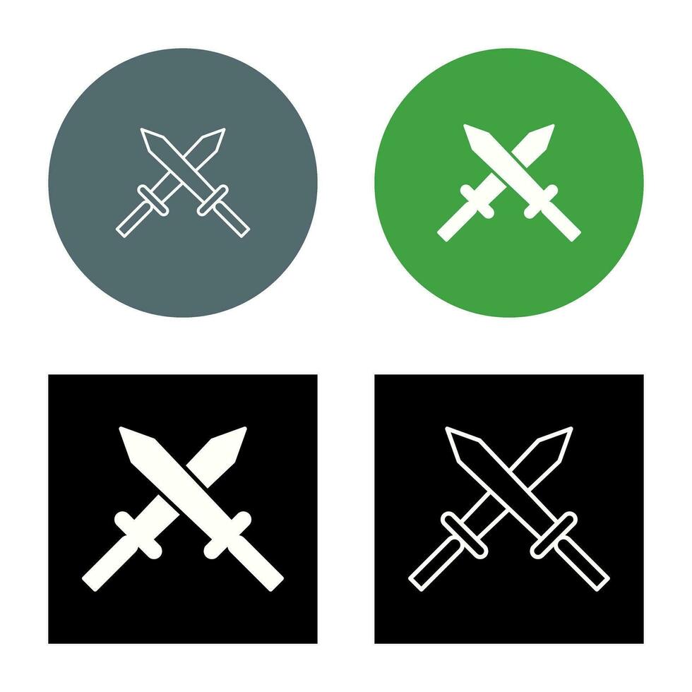 Unique Two Swords Vector Icon