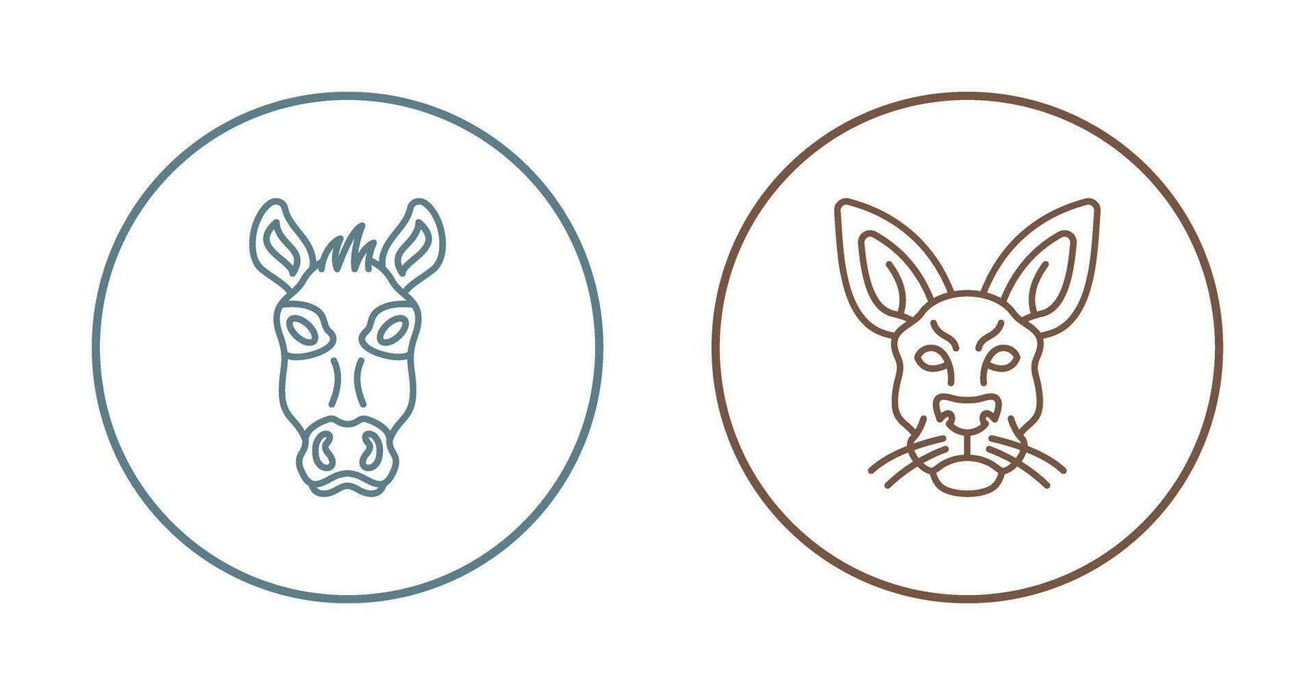 Donkey and Kangaroo Icon vector