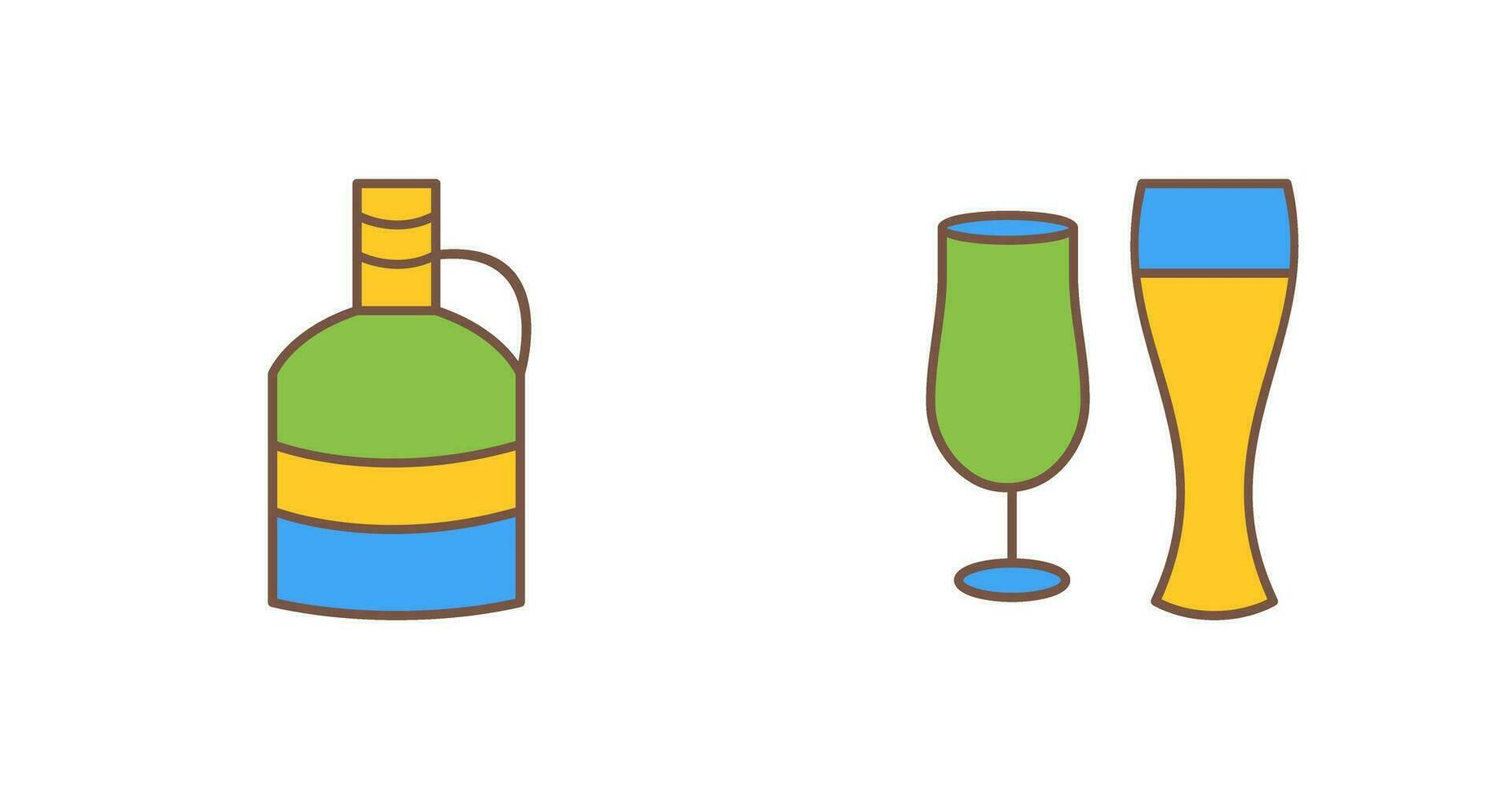 moon shine and beer glasses Icon vector