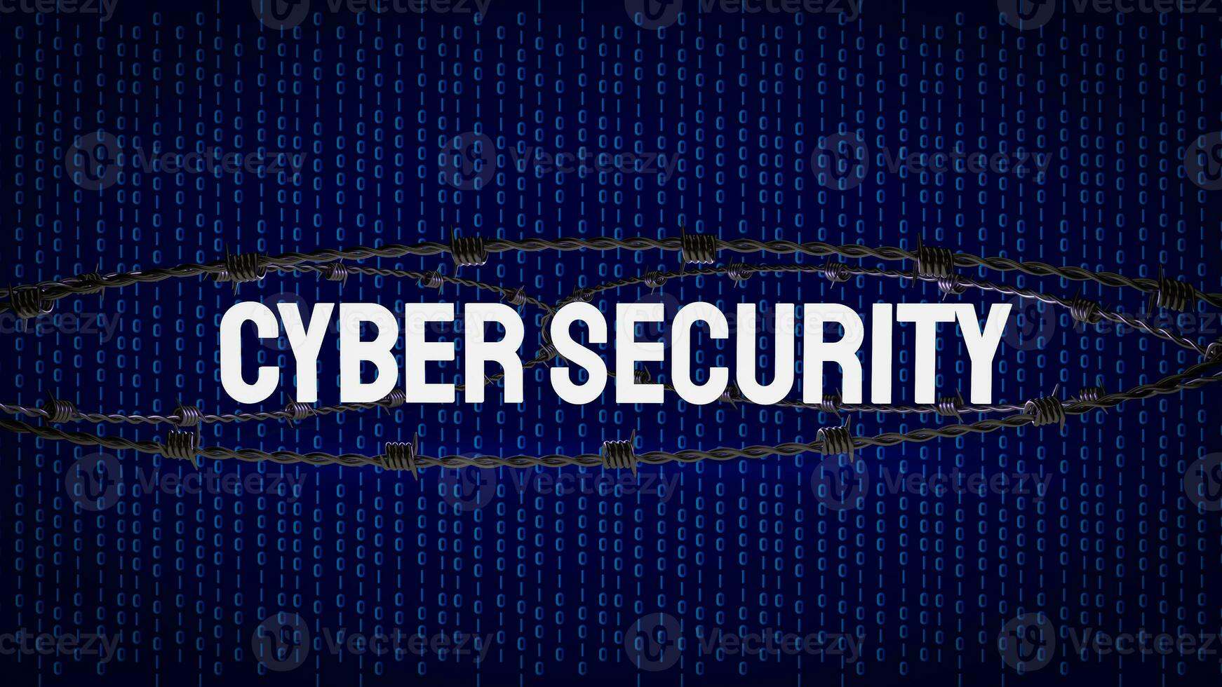 The Cybersecurity text on digital Background 3d rendering photo
